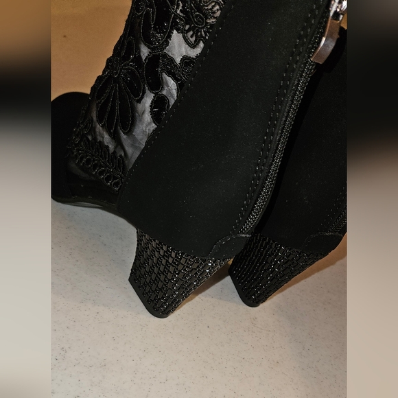 Hollow Mesh Women's Sandals Lace High Heel - Picture 4 of 14